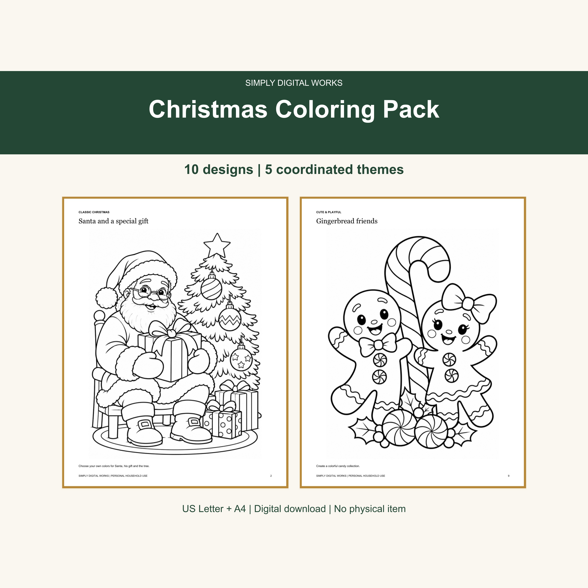 Christmas Coloring Pack — 10 Designs — existing cover