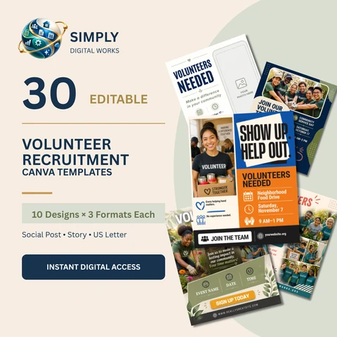 Canva Volunteer Recruitment Kit approved product preview